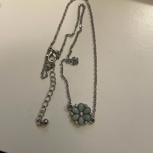 Silver Floral Pendant Necklace - Picture 2 of 3